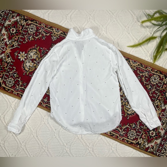 cloth & stone Long Sleeve Button Front Collared Shirt with Silver Beads White S - Picture 2 of 7